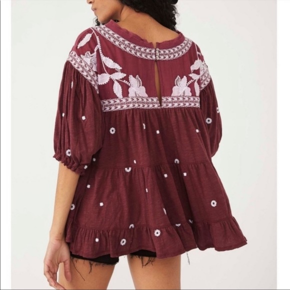 Free People Edie Tee - Sweet Raisin - Picture 2 of 8